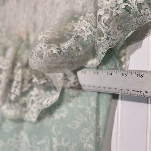 Gunne Sax Jessica McClintock Mint Lace Prairie Dress S Vintage Cottagecore Gown - Picture 7 of 10